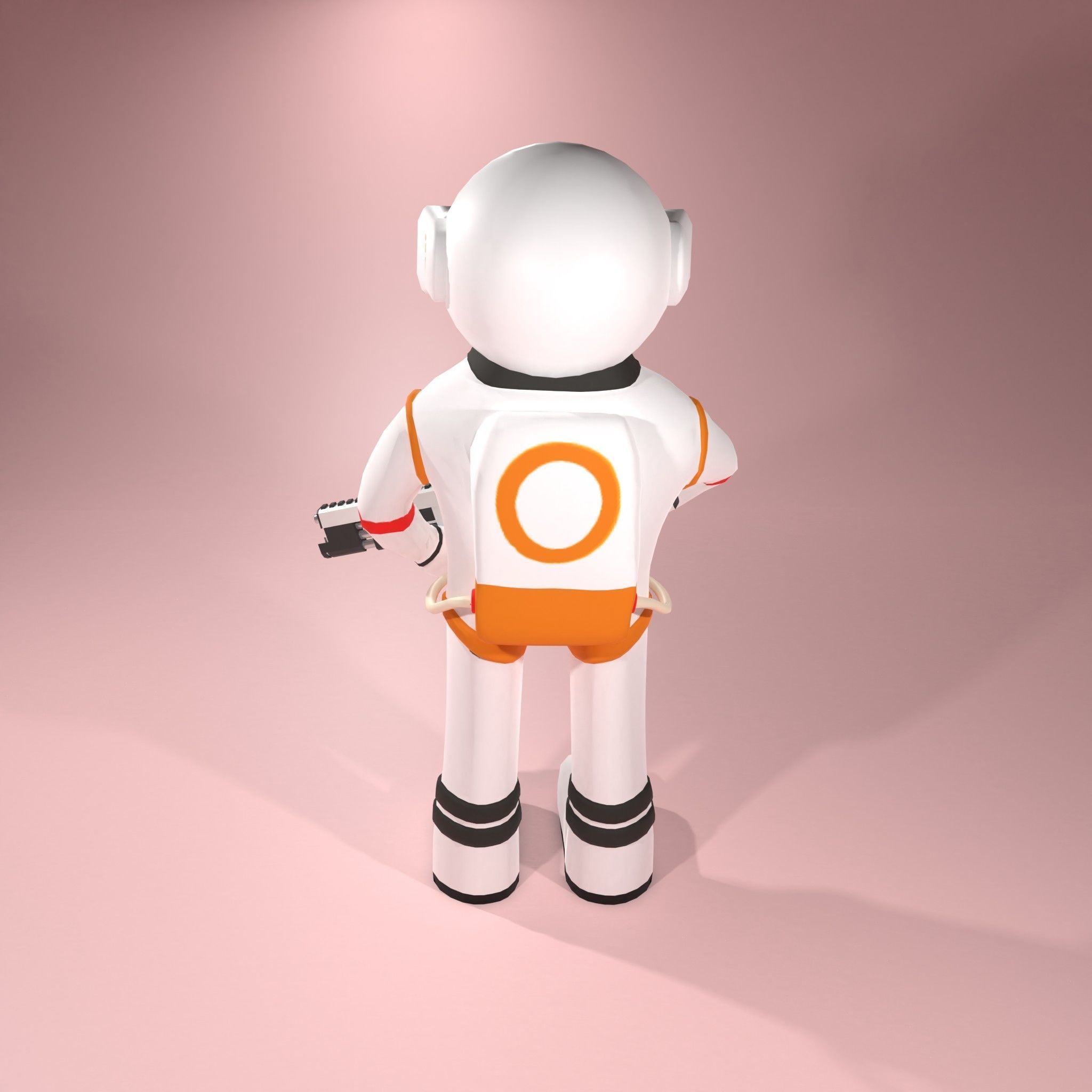Astronaut Character spacesuit Low-poly 3D model_4