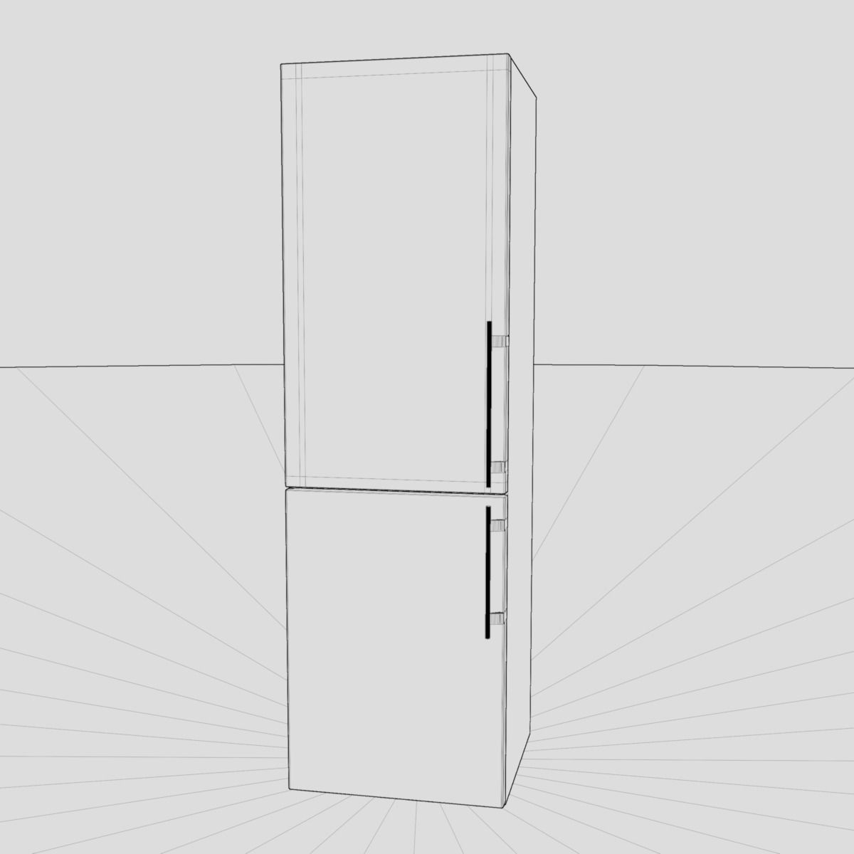 Fridge-freezer refrigerator 3D model_4