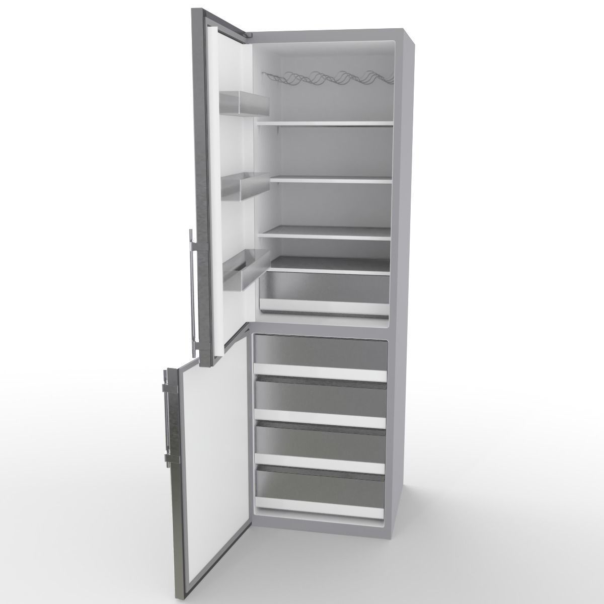 Fridge-freezer refrigerator 3D model_1