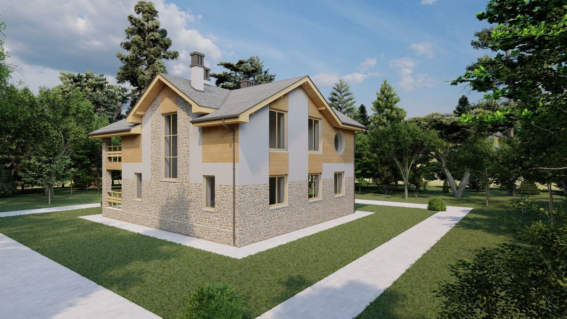 Vacation home 3D model_3