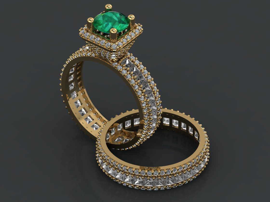 GC GOLD Y283- Diamond gold Ring  3D print model_8