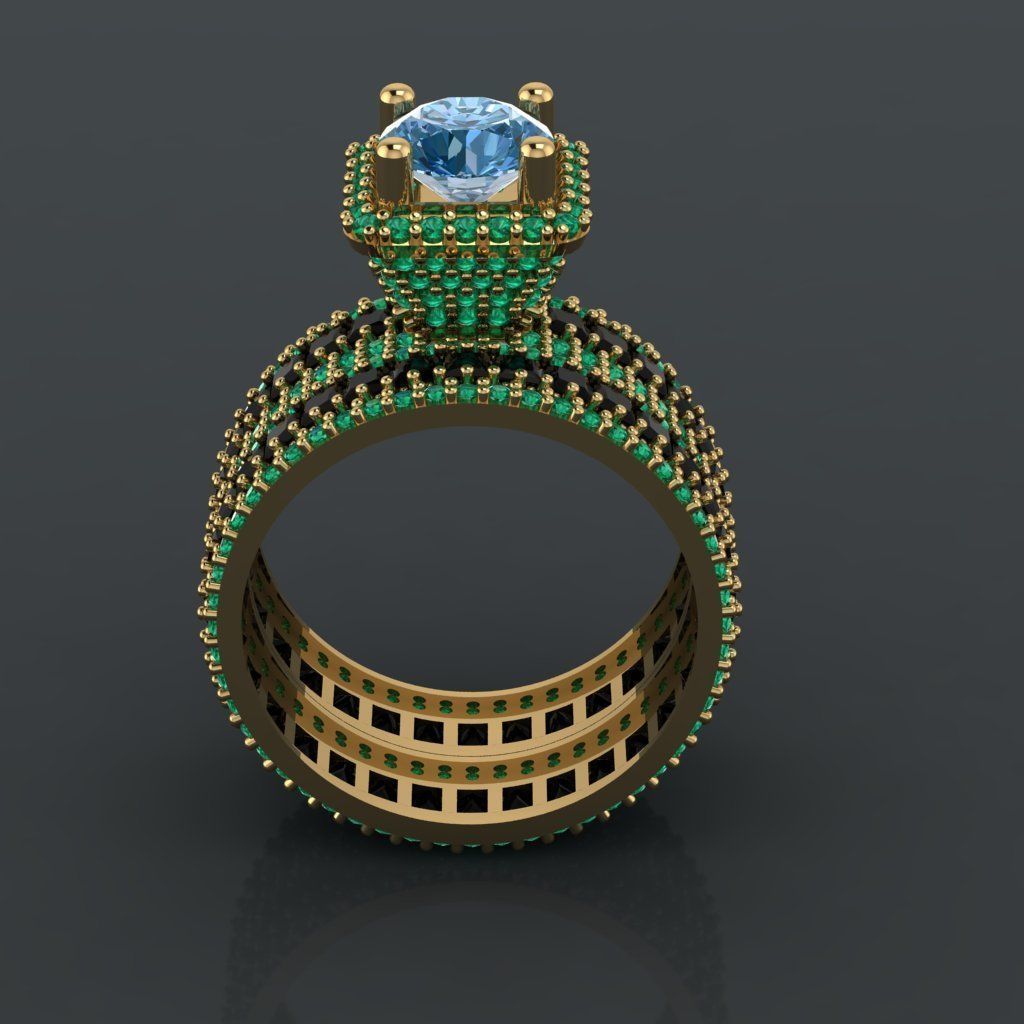 GC GOLD Y283- Diamond gold Ring  3D print model_2