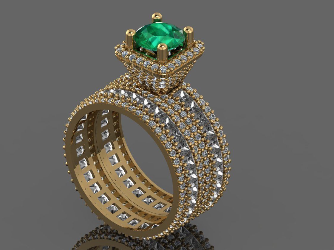 GC GOLD Y283- Diamond gold Ring  3D print model_6
