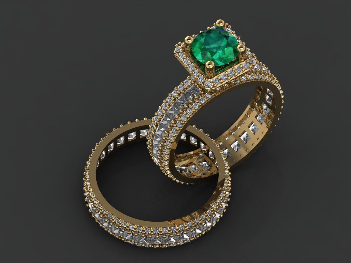 GC GOLD Y283- Diamond gold Ring  3D print model_7