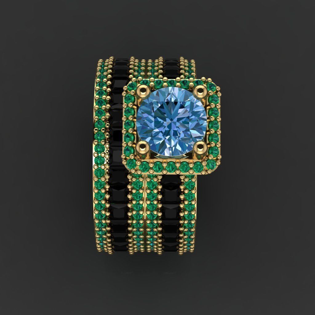 GC GOLD Y283- Diamond gold Ring  3D print model_3