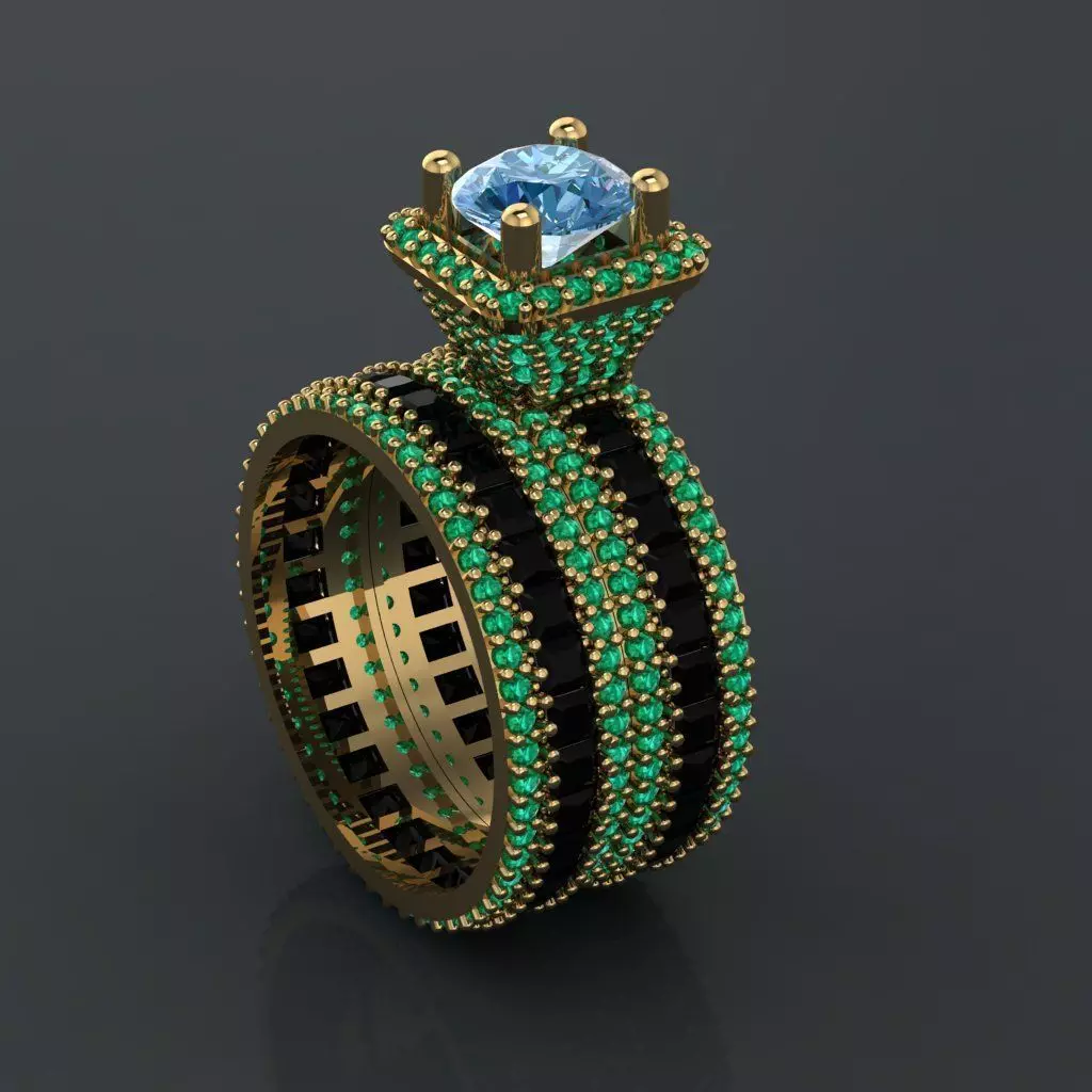 GC GOLD Y283- Diamond gold Ring  3D print model_0