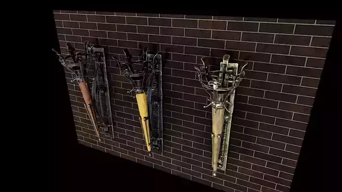 Torch - with 3 different textures sets Low-poly 3D model