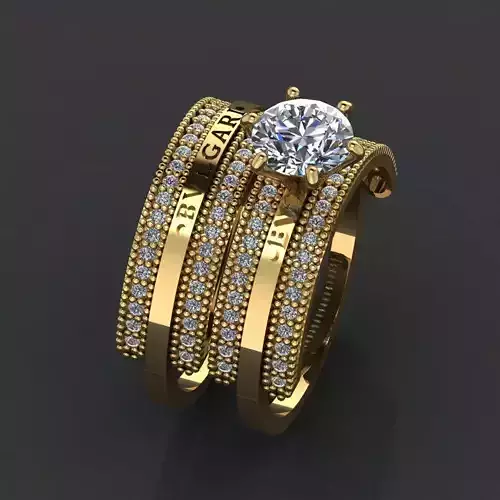 GC GOLD Y284- Diamond gold Ring