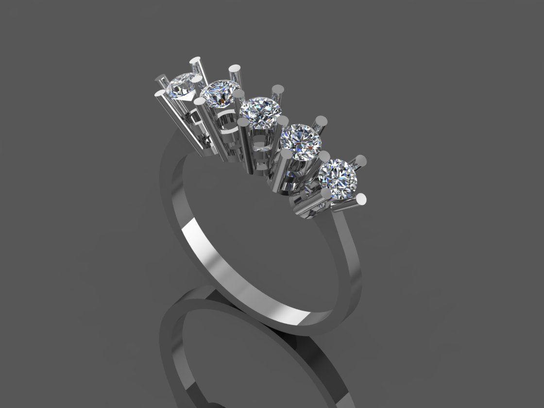 GC GOLD Y285- Diamond gold Ring 3D print model_2