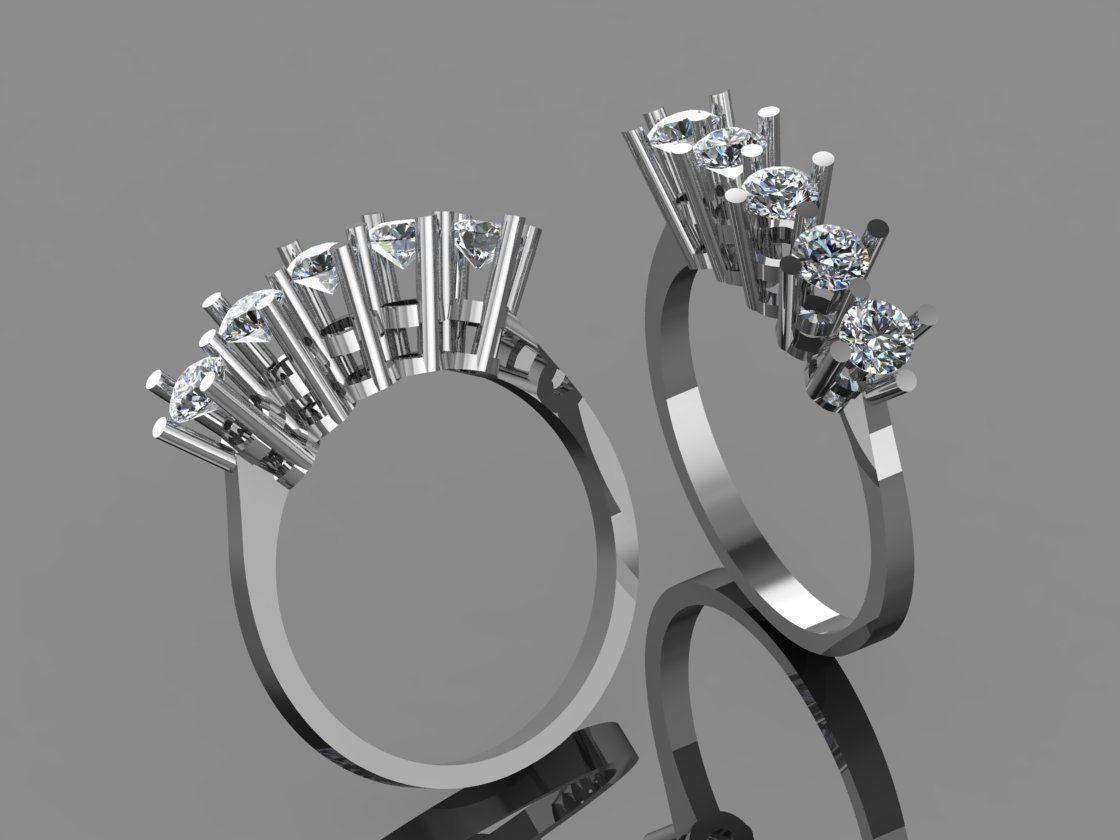 GC GOLD Y285- Diamond gold Ring 3D print model_6