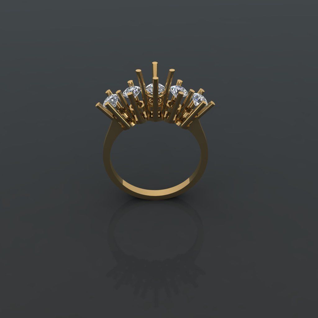GC GOLD Y285- Diamond gold Ring 3D print model_3