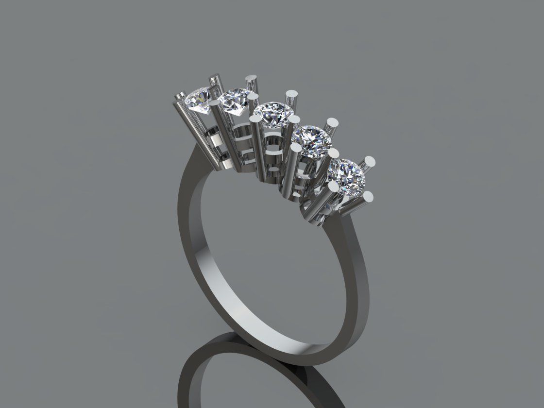 GC GOLD Y285- Diamond gold Ring 3D print model_5