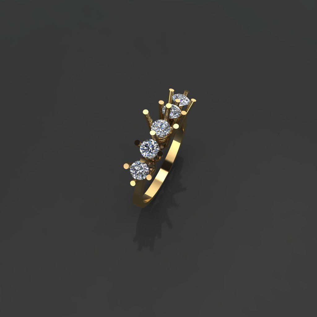 GC GOLD Y285- Diamond gold Ring 3D print model_4