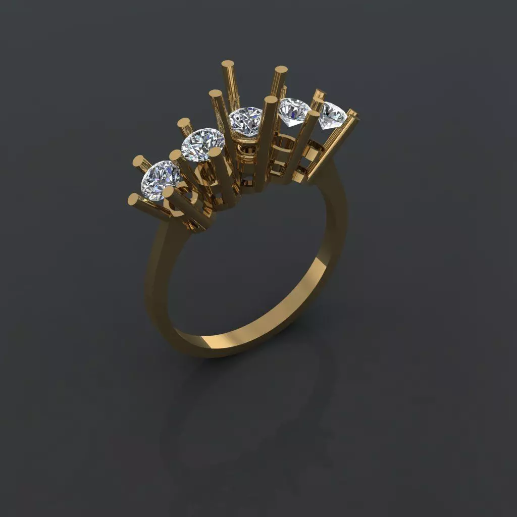 GC GOLD Y285- Diamond gold Ring 3D print model_0