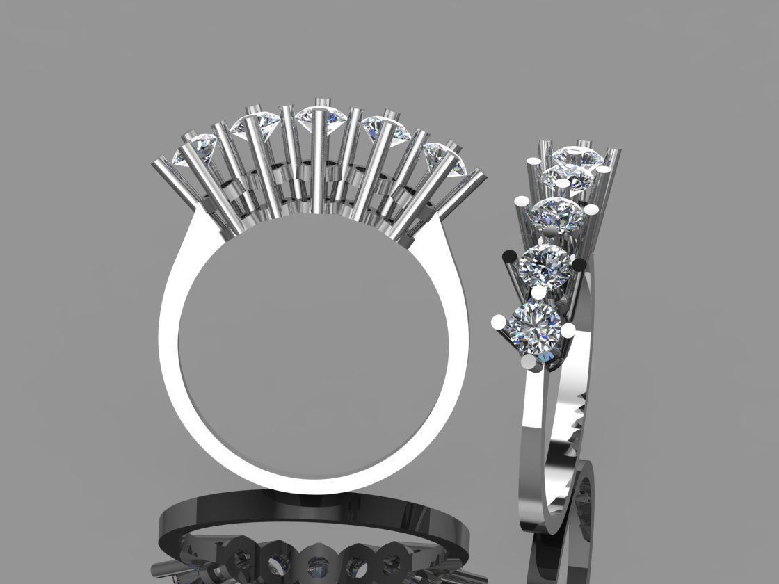 GC GOLD Y285- Diamond gold Ring 3D print model_7