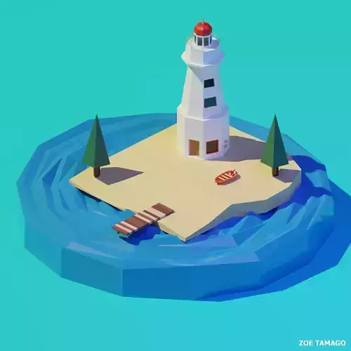 Isometric 3D Lighthouse by Zoe Tamago