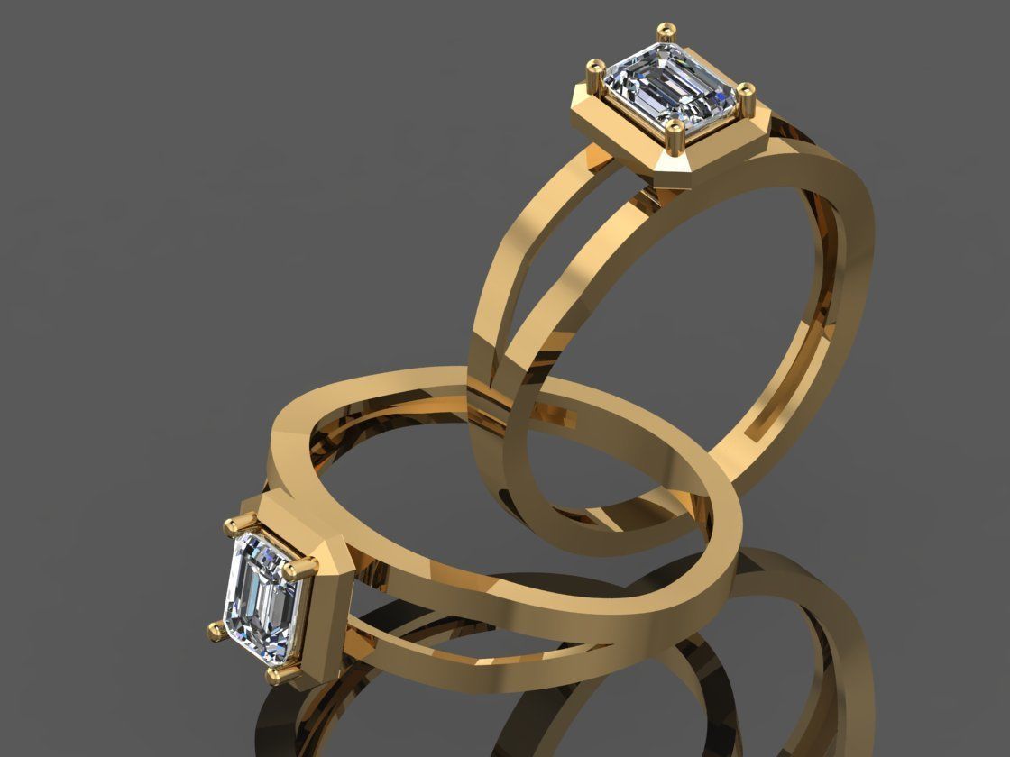 GC GOLD Y289- Diamond gold Ring  3D print model_6
