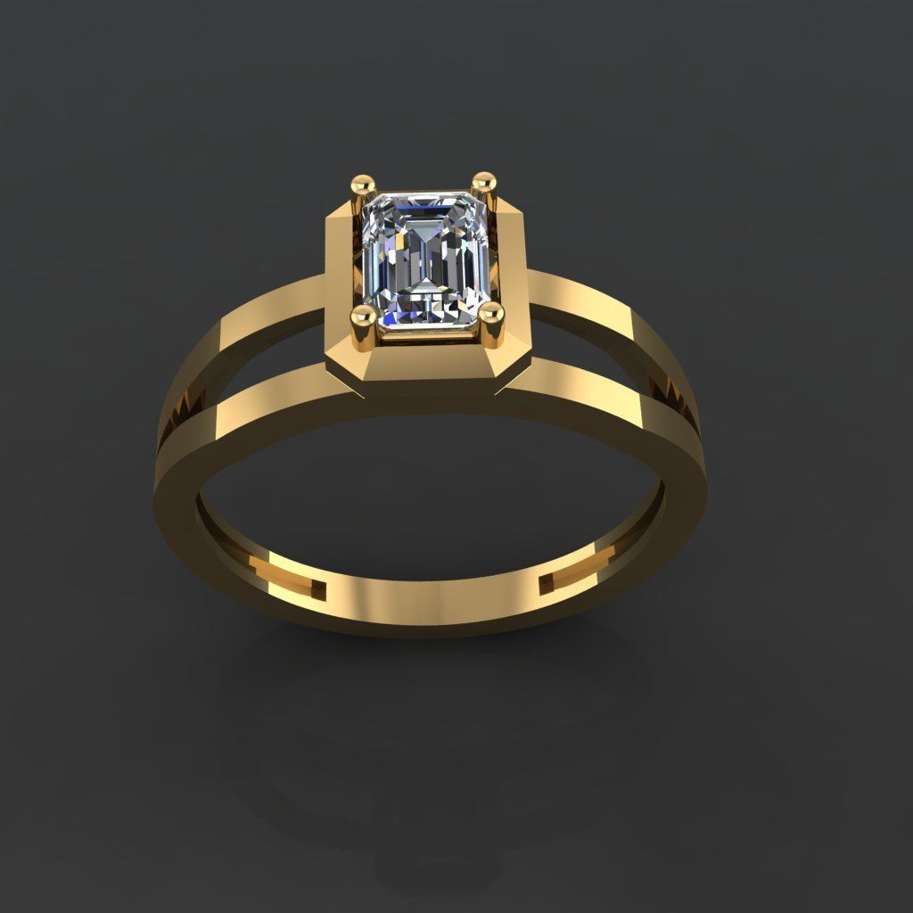GC GOLD Y289- Diamond gold Ring  3D print model_1