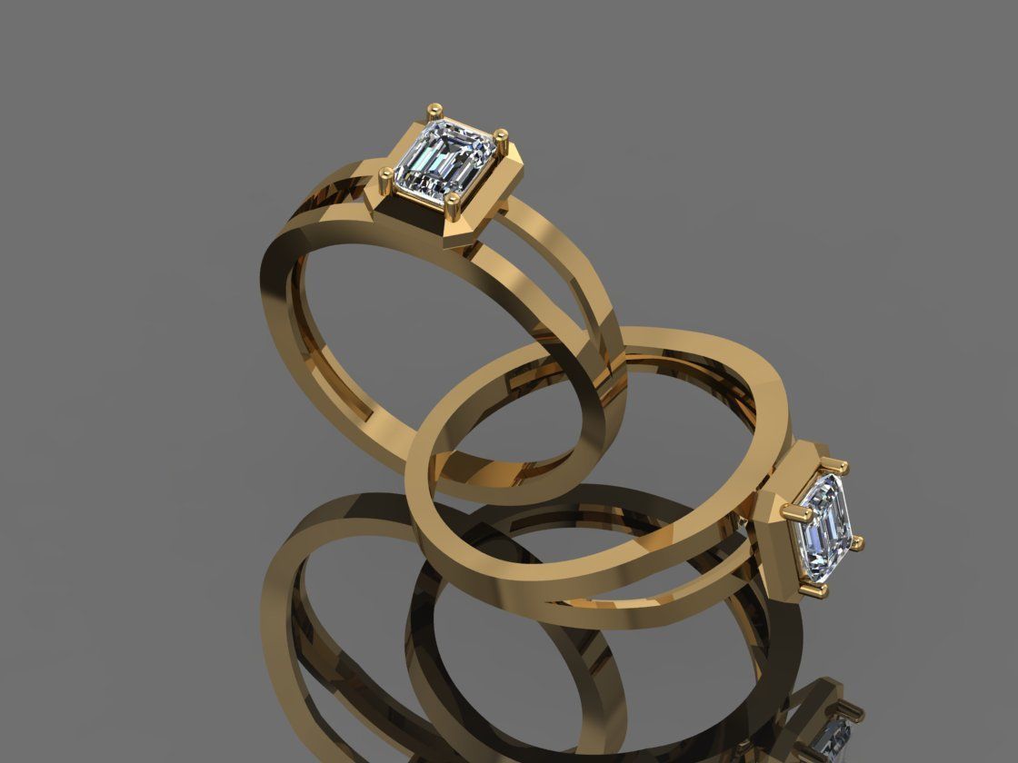 GC GOLD Y289- Diamond gold Ring  3D print model_7