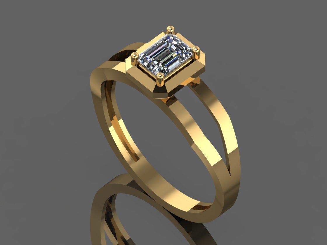 GC GOLD Y289- Diamond gold Ring  3D print model_5