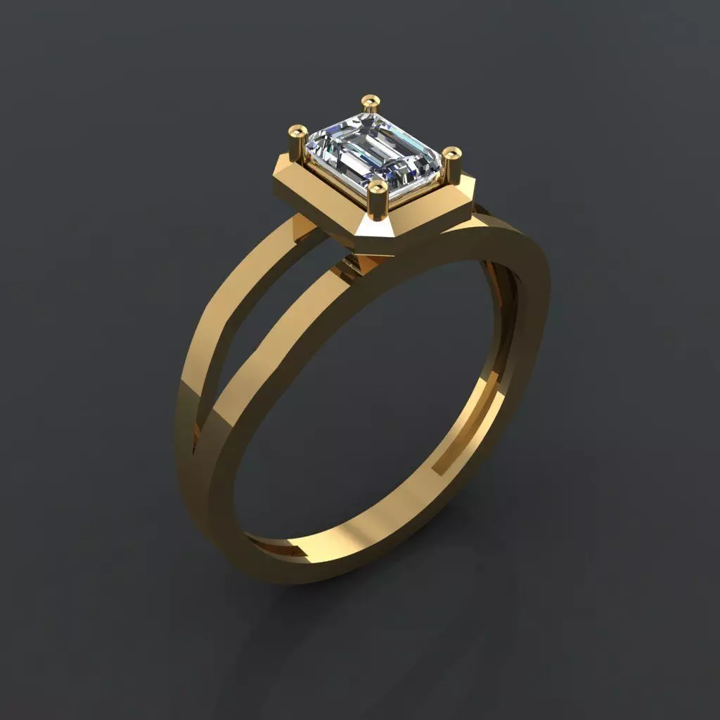GC GOLD Y289- Diamond gold Ring  3D print model_0