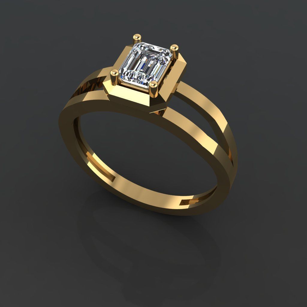 GC GOLD Y289- Diamond gold Ring  3D print model_2
