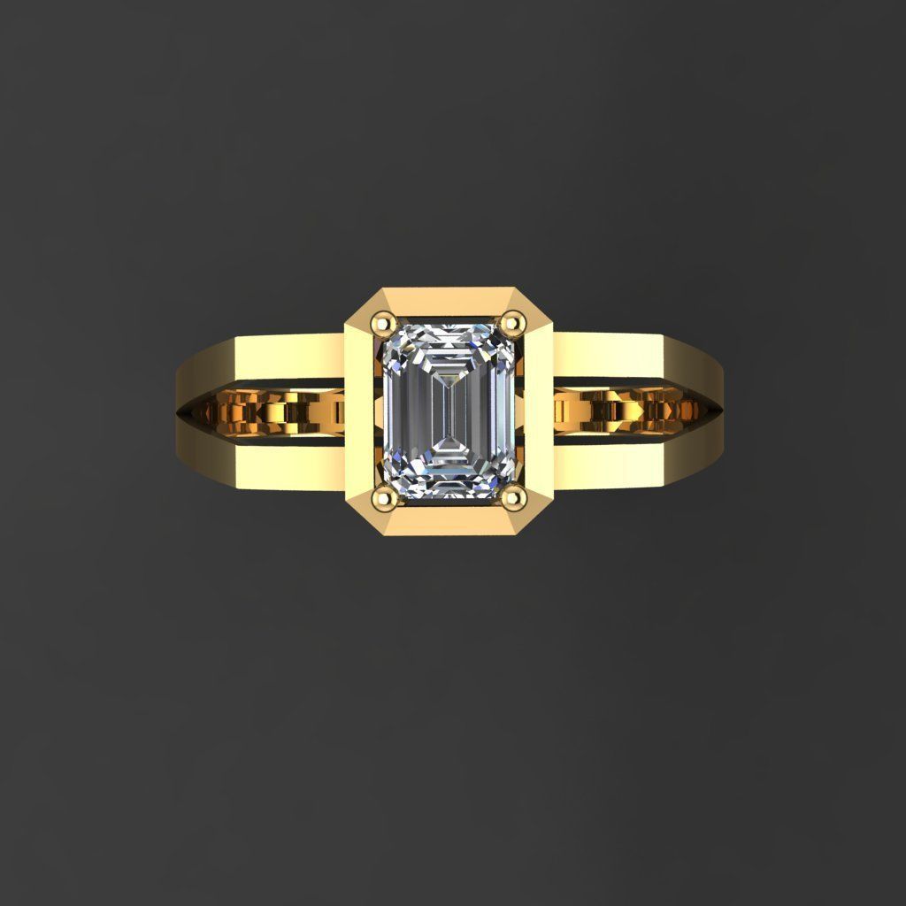 GC GOLD Y289- Diamond gold Ring  3D print model_3