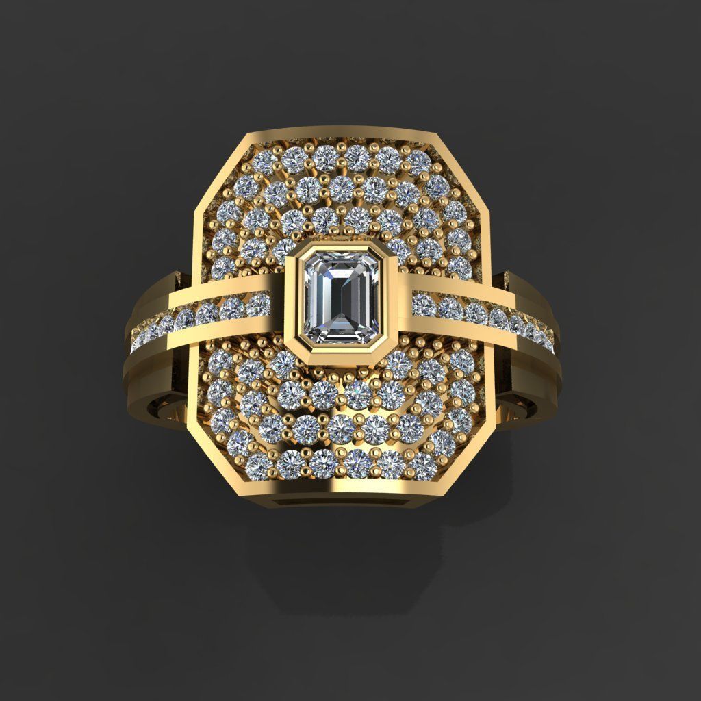 GC GOLD Y291- Diamond gold Ring 3D print model_3