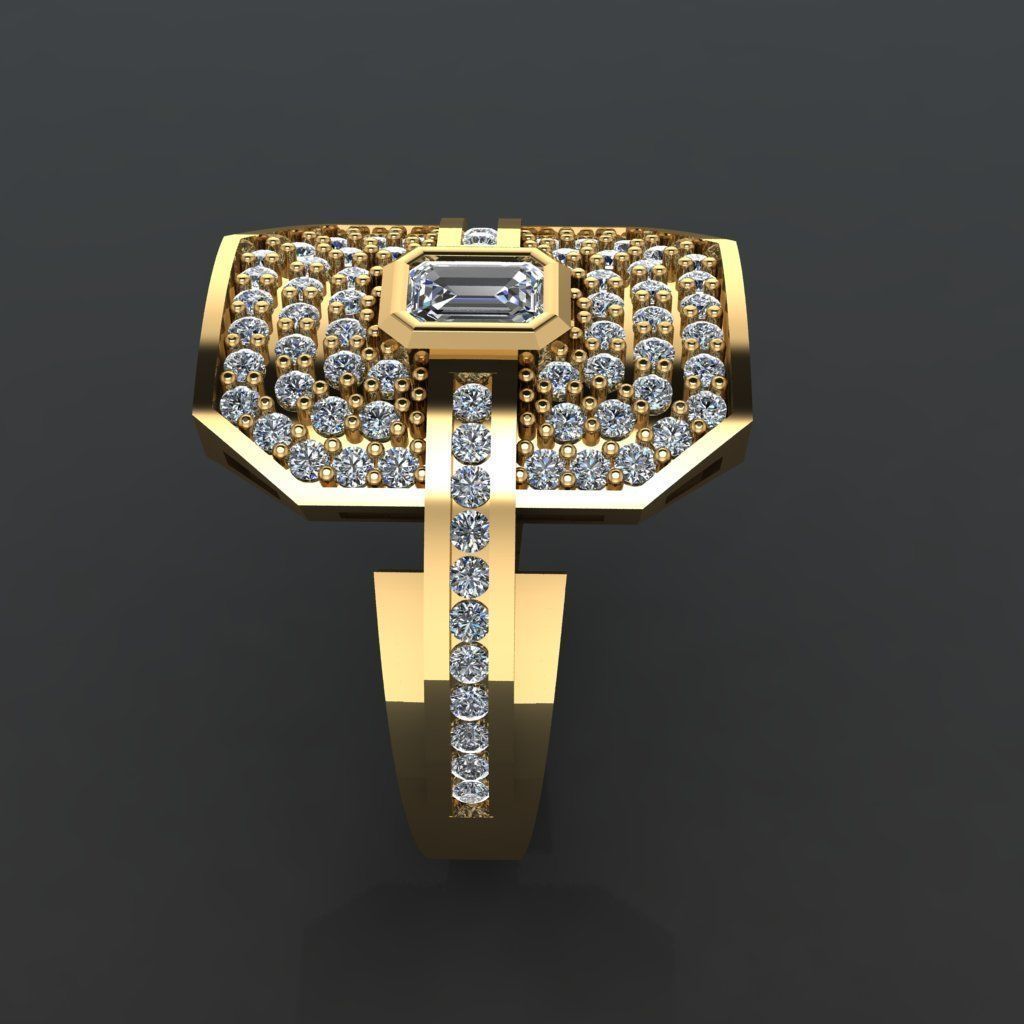 GC GOLD Y291- Diamond gold Ring 3D print model_2