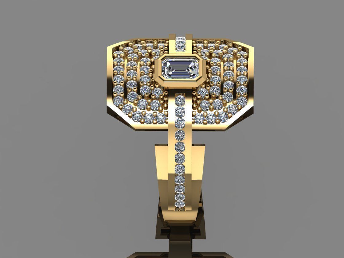 GC GOLD Y291- Diamond gold Ring 3D print model_5