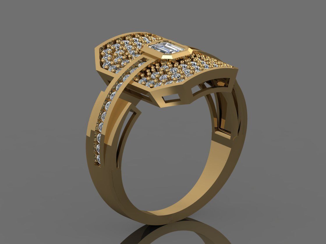 GC GOLD Y291- Diamond gold Ring 3D print model_7