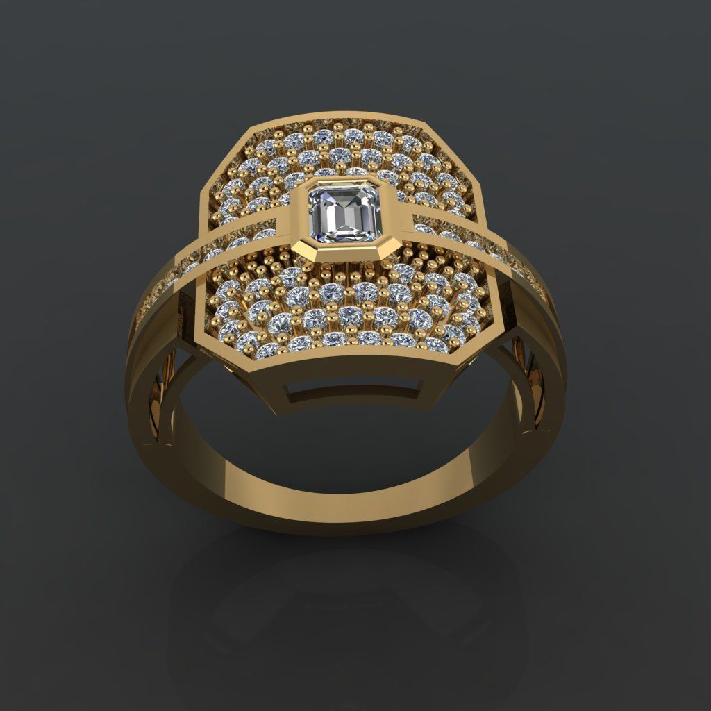 GC GOLD Y291- Diamond gold Ring 3D print model_1