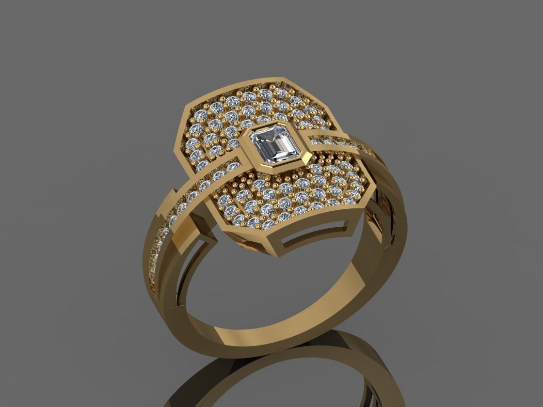 GC GOLD Y291- Diamond gold Ring 3D print model_4