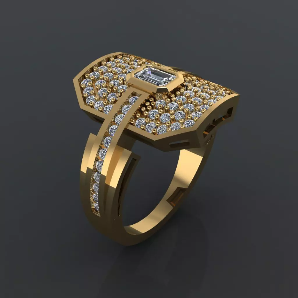 GC GOLD Y291- Diamond gold Ring 3D print model_0