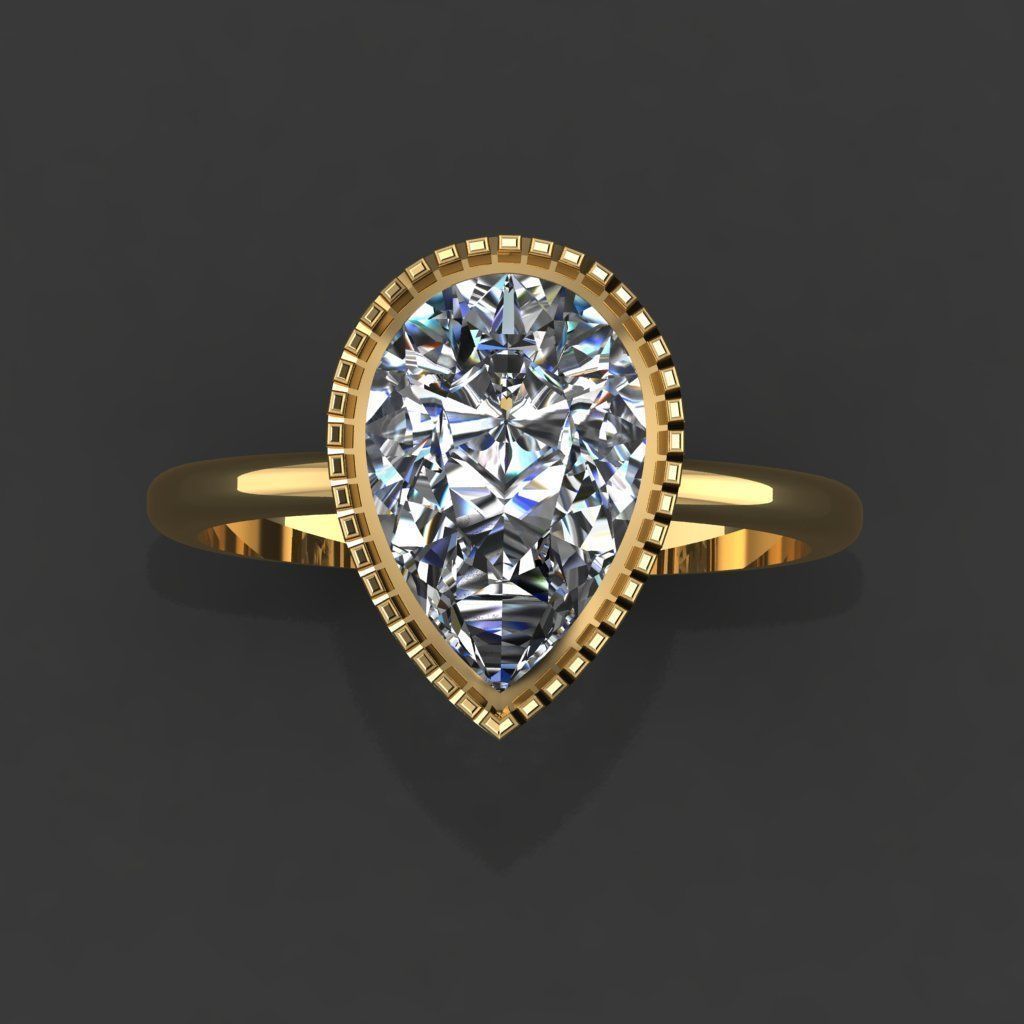GC GOLD Y294- Diamond gold Ring 3D print model_3