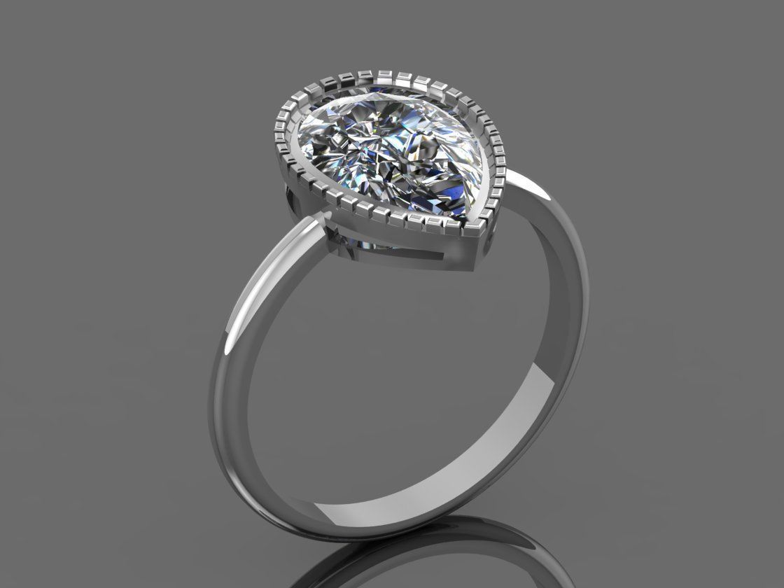 GC GOLD Y294- Diamond gold Ring 3D print model_4