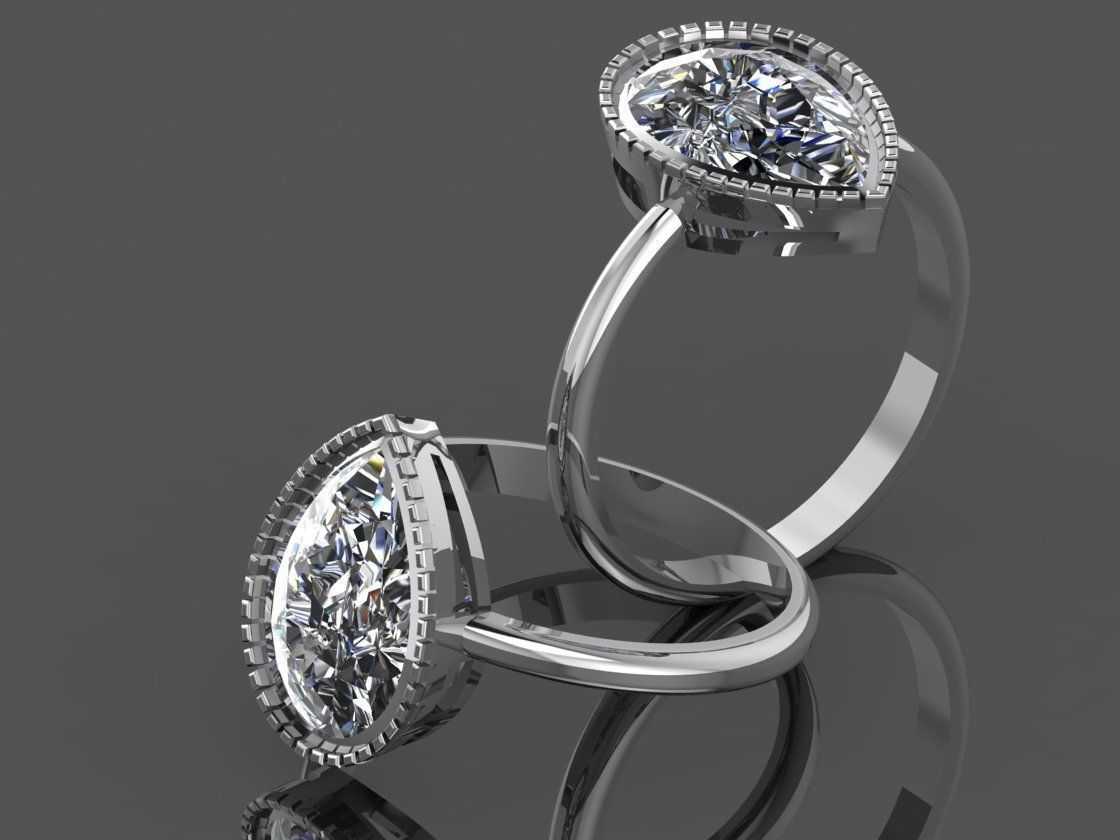 GC GOLD Y294- Diamond gold Ring 3D print model_6