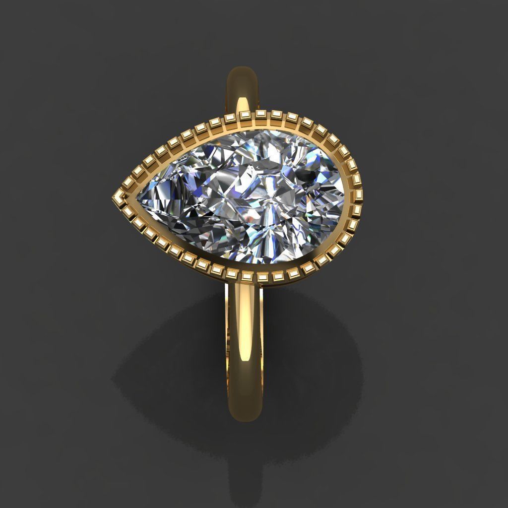 GC GOLD Y294- Diamond gold Ring 3D print model_2
