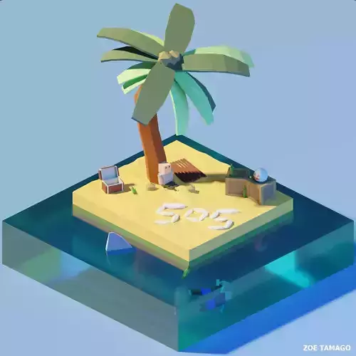 Isometric 3D Castaway Marooned by Zoe Tamago