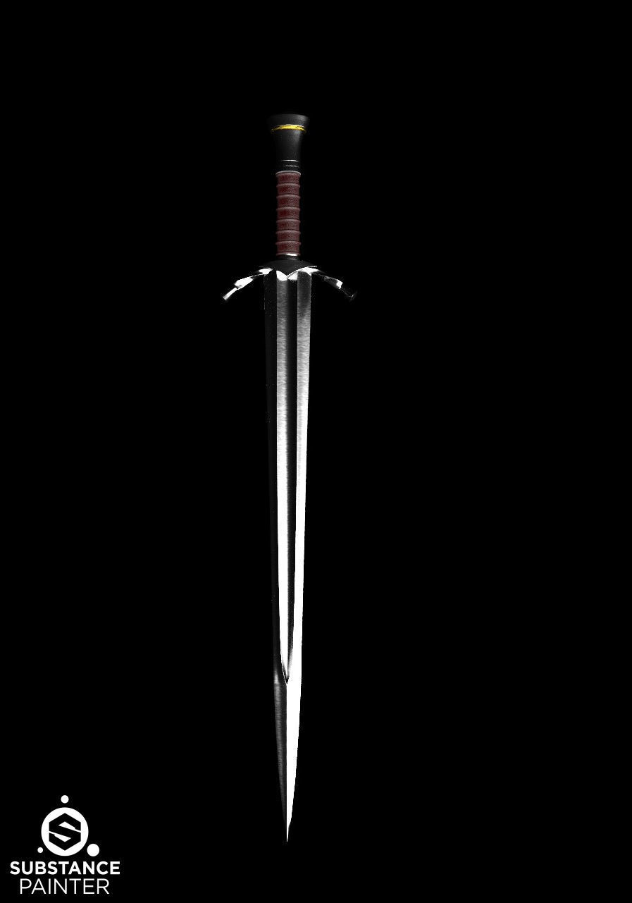 Boromirs sword from LOTR series Low-poly 3D model_2