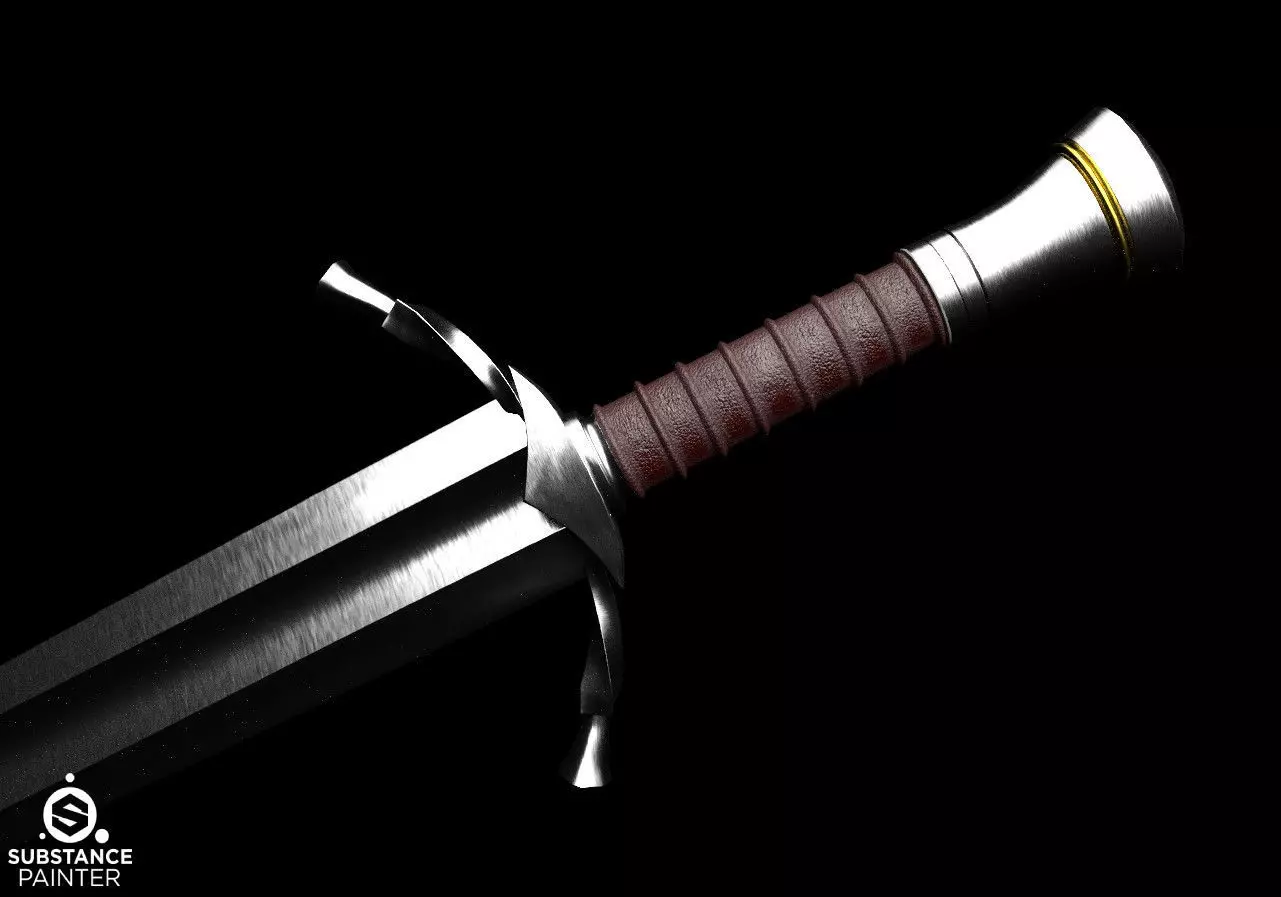 Boromirs sword from LOTR series Low-poly 3D model_0
