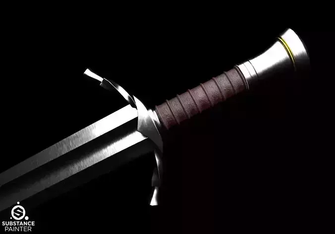 Boromirs sword from LOTR series Low-poly 3D model