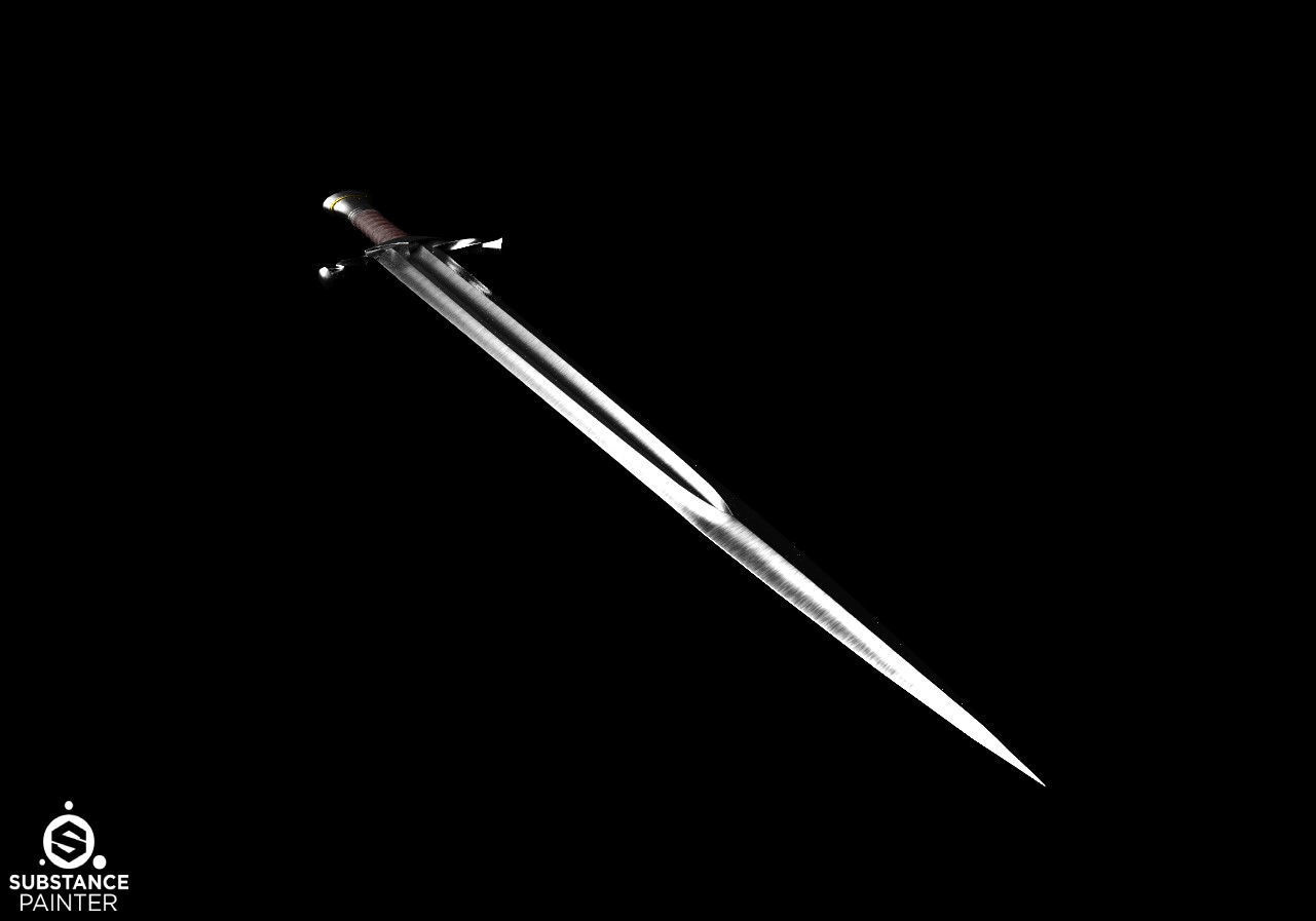 Boromirs sword from LOTR series Low-poly 3D model_1