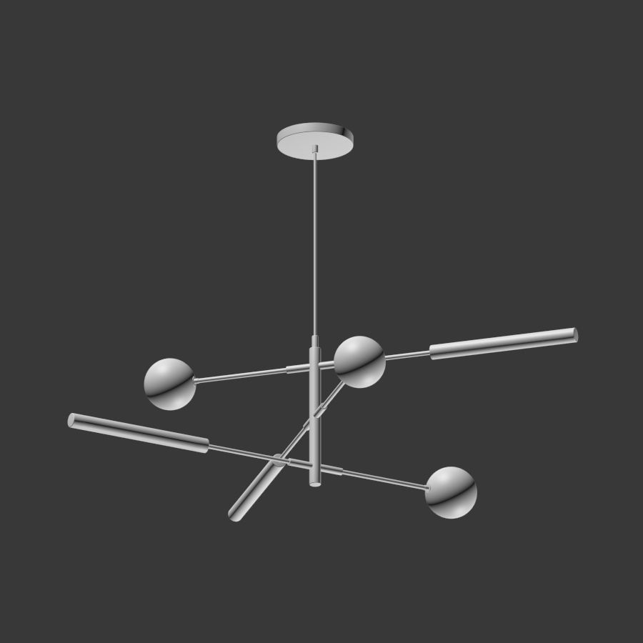 Runna Minimalist Channdelier Lampatron 3D model_2