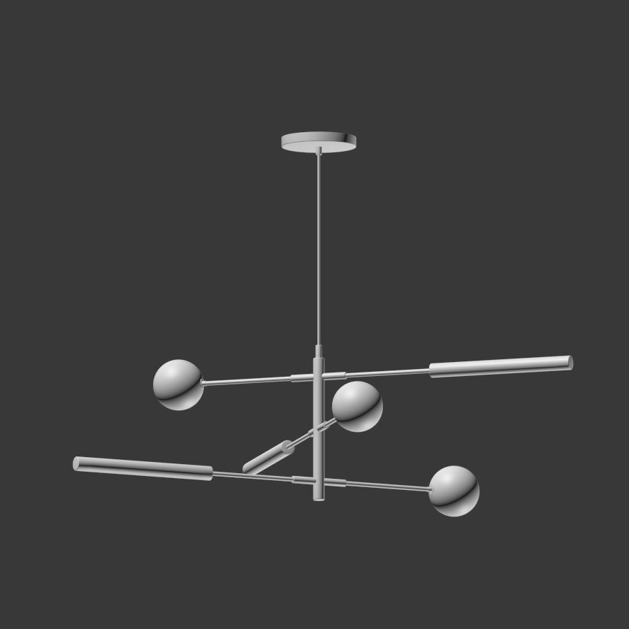 Runna Minimalist Channdelier Lampatron 3D model_1