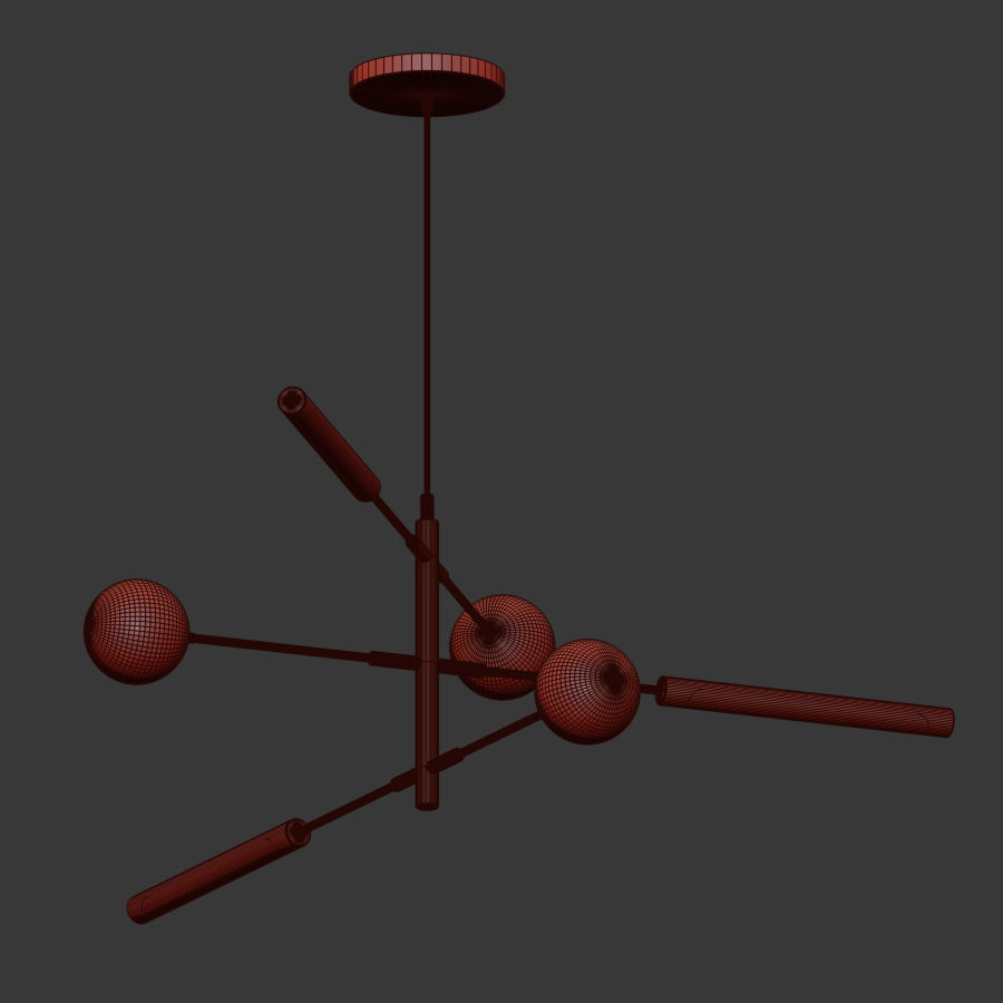 Runna Minimalist Channdelier Lampatron 3D model_4