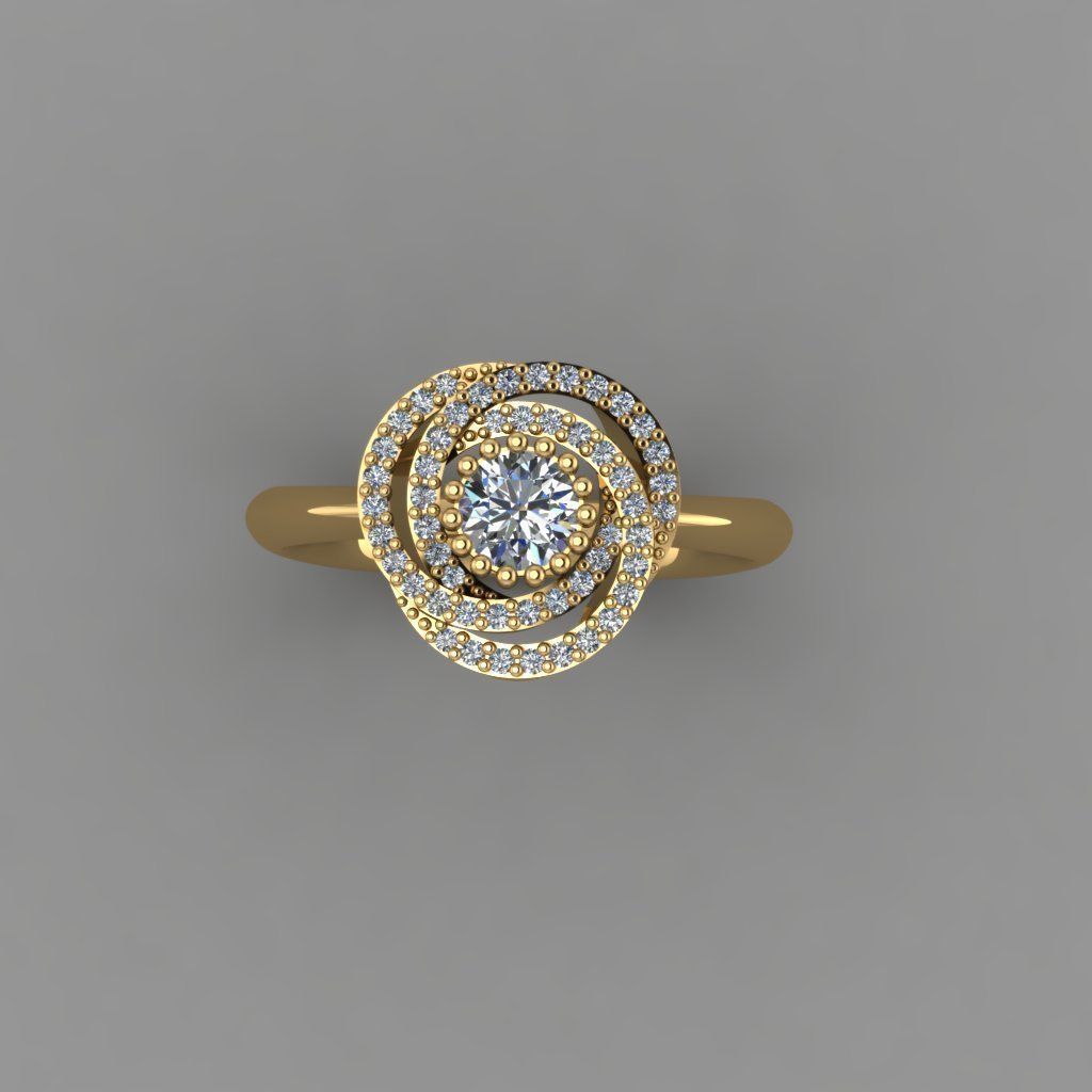 GC GOLD Y298- Diamond gold Ring 3D print model_3