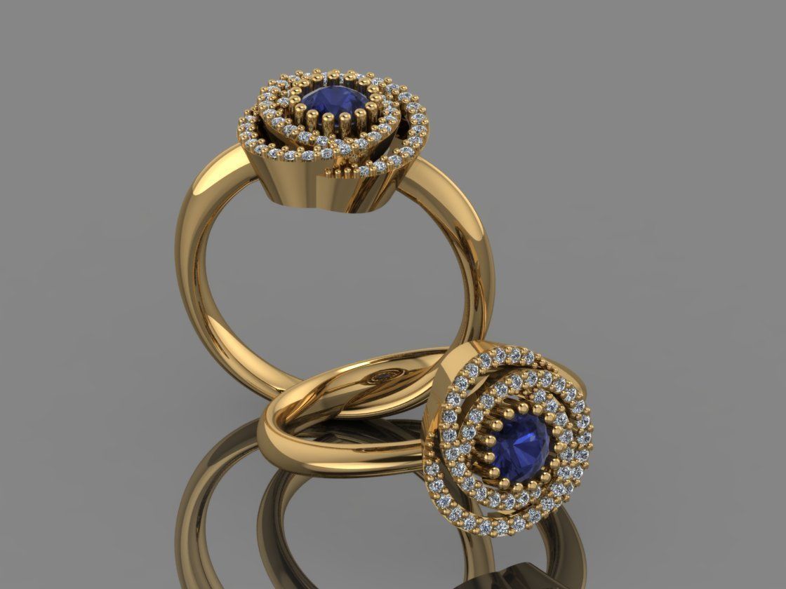 GC GOLD Y298- Diamond gold Ring 3D print model_7