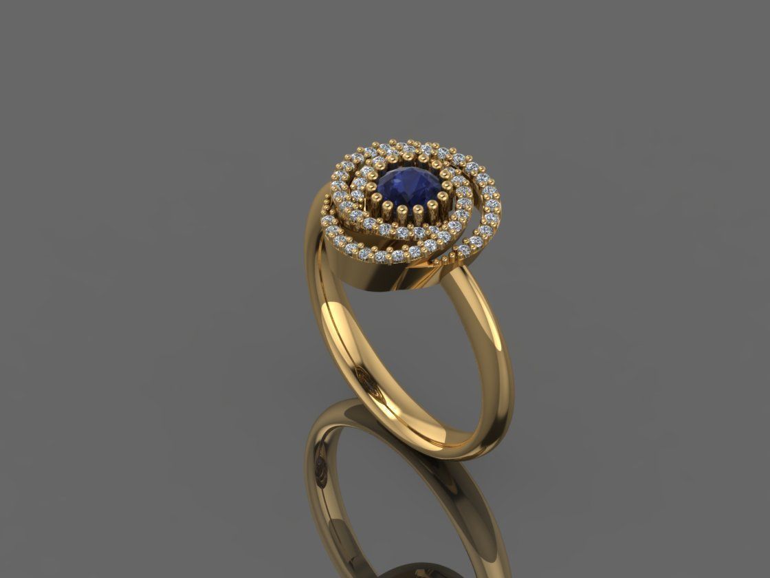 GC GOLD Y298- Diamond gold Ring 3D print model_4