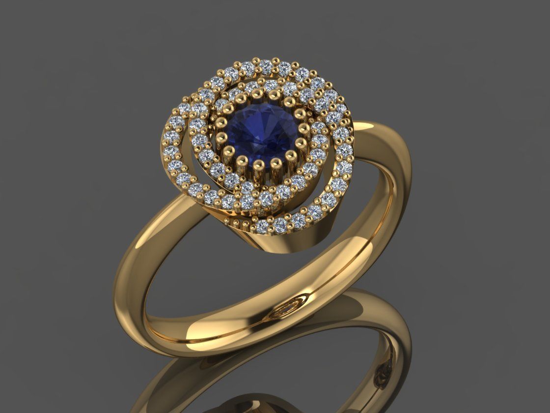 GC GOLD Y298- Diamond gold Ring 3D print model_6